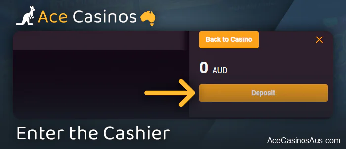 Go to banking section to deposit at online bitcoin casino