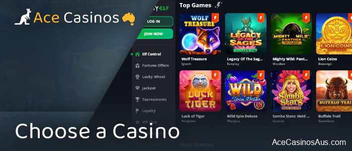 Go to an online casino site with live games