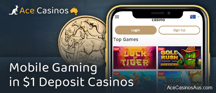 Play online casino with 1 AUD deposit on mobile app