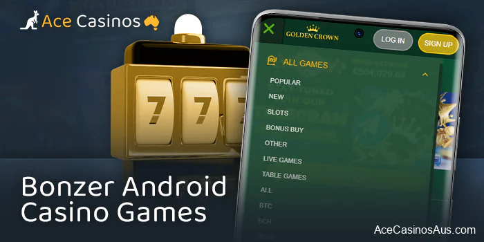 Categories of casino games in AUS android casinos