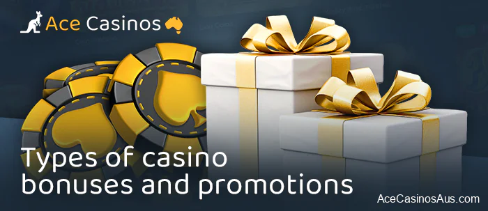 Types of bonuses available at Australian online casinos