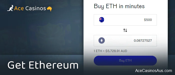 Buy ETH before making a deposit at an online casino