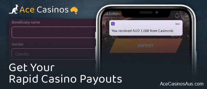 Get a transfer from an online casino in payment system