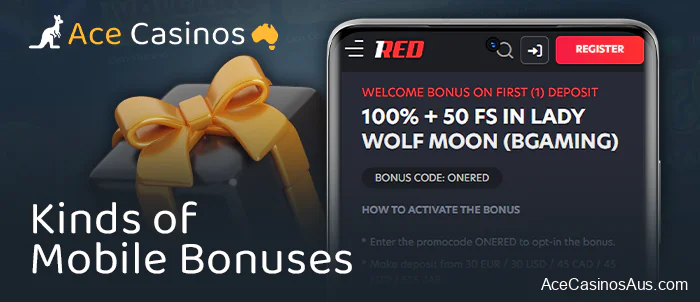 Types of mobile casino bonuses for Australians