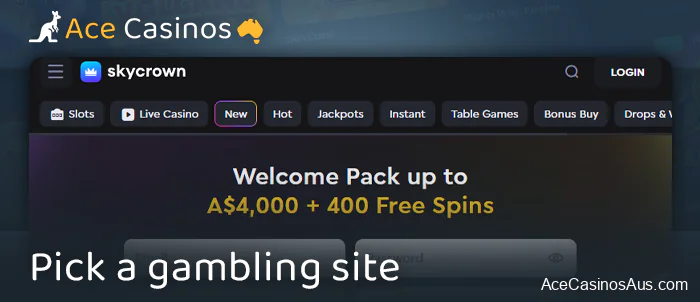 Go to online casinos Australia website