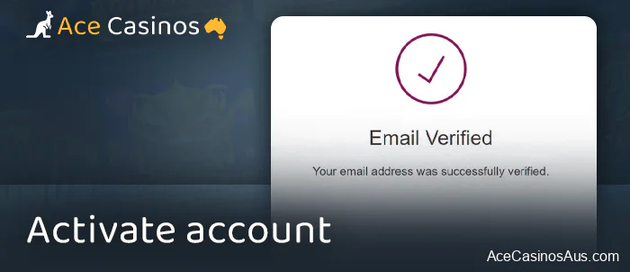 Activate Ricky Casino account via email