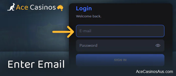 Enter email when you log in to SkyCrown Casino