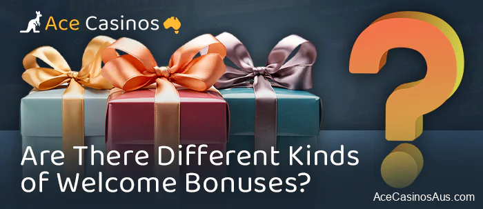 What are the types of welcome bonuses at online casinos