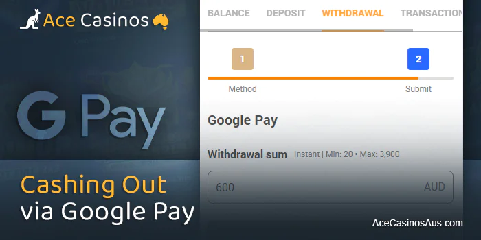 Withdrawal to Google Pay from AU online casinos