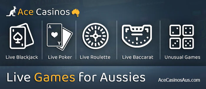 What games are available at live casinos for Australians