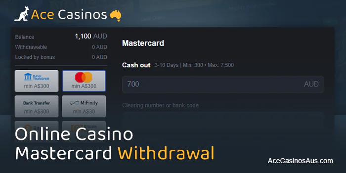 Instructions on withdrawal via Mastercard from online casinos