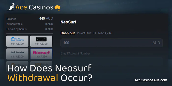 Instructions for withdrawing funds from Neosurf online casinos