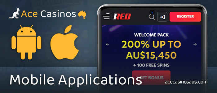 1Red casino app for android and iOS devices