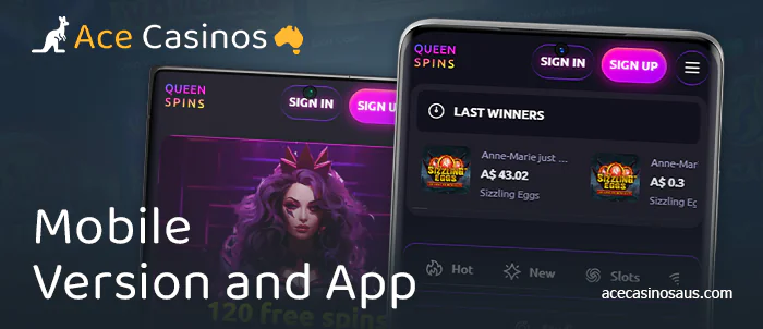 Download the Queenspins casino mobile app for gambling