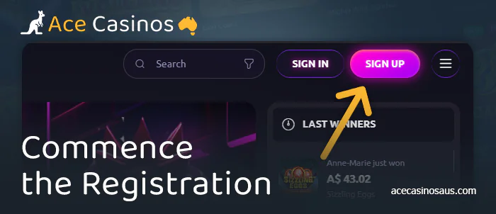 Click on the Queenspins Casino registration button