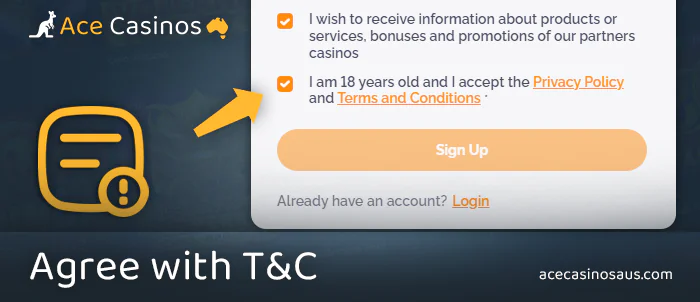 Agree to Boho Casino's terms and conditions at the time of registration