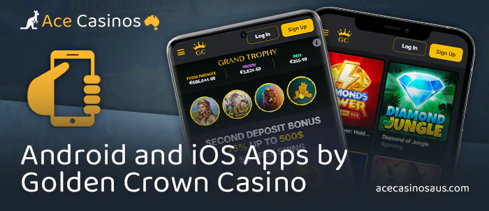 Play at Golden Crown Casino via ios or android app