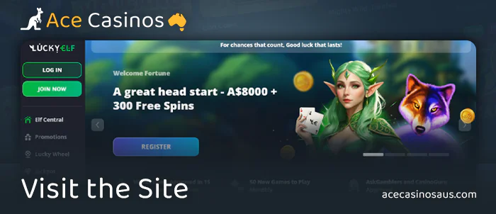 Enter the lobby of Lucky Elf online casino